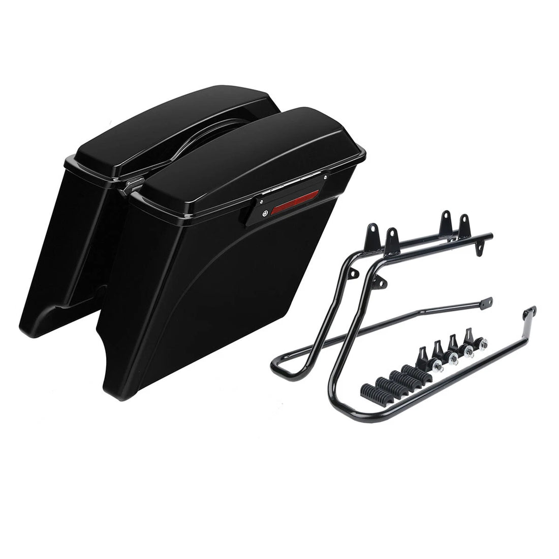 Stretched Hard Saddlebag Black Conversion Bracket Fit For Harley Softail 86-2017