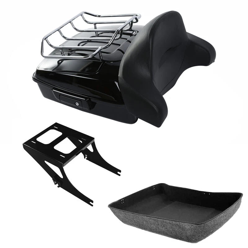 Chopped Trunk Backrest Mount Rack Fit For Harley Fat Boy 2008-2017