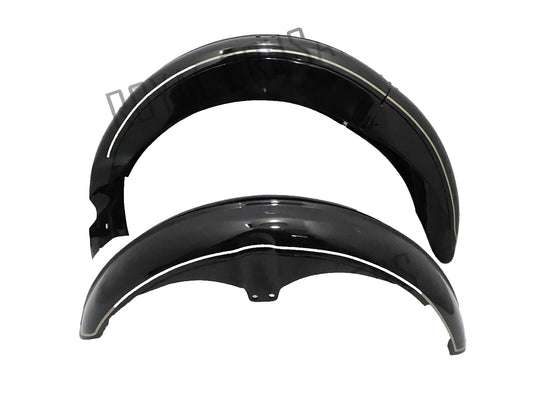 Fit For Ajs Front & Rear Black Painted Mudguard Set (PRE-DRILLED (REPRODUCTION)