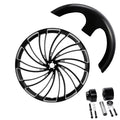 30" Front Wheel Rim Hub Single Disc Fender Fit For Harley Road King Glide 08-Up