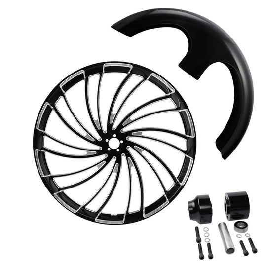 30" Front Wheel Rim Hub Single Disc Fender Fit For Harley Road King Glide 08-Up