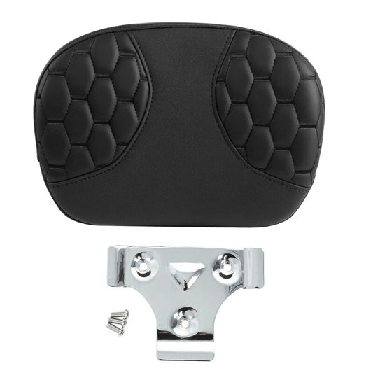 Black Passenger Sissy Bar Backrest Pad Fit For Harley Electra Street Road Glide