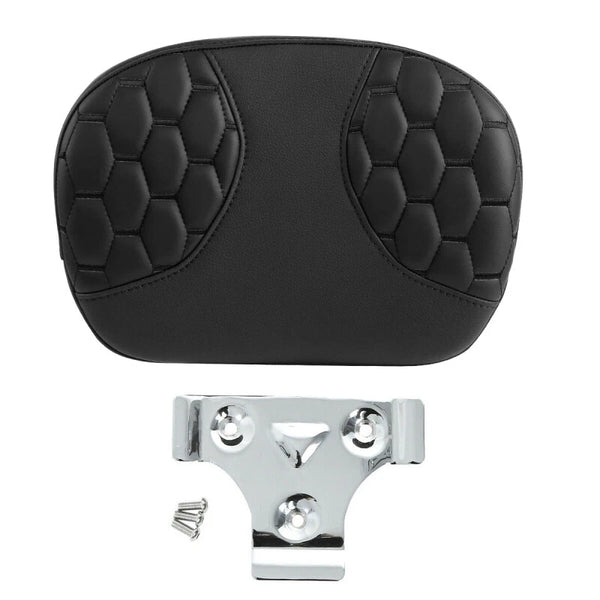Black Passenger Sissy Bar Backrest Pad Fit For Harley Electra Street Road Glide