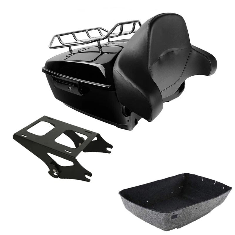 King Trunk Rack Backrest Mount Fit For Harley Touring Electra Glide 2014-2026