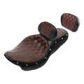 Driver Passenger Seat & Backrest Pad Fit For Harley Touring 2009-23 Brown Black