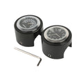 7/8" 1" Handlebar Black Dial Clock Temp Thermometer Fit For Harley Chopper New