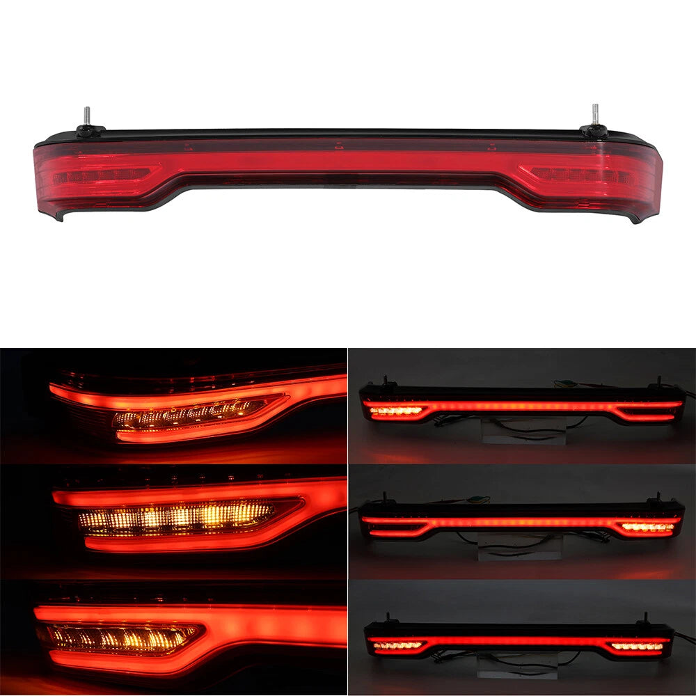 King Trunk LED Brake Turn Flow Tail Light Fit For Harley Road Glide 14-25