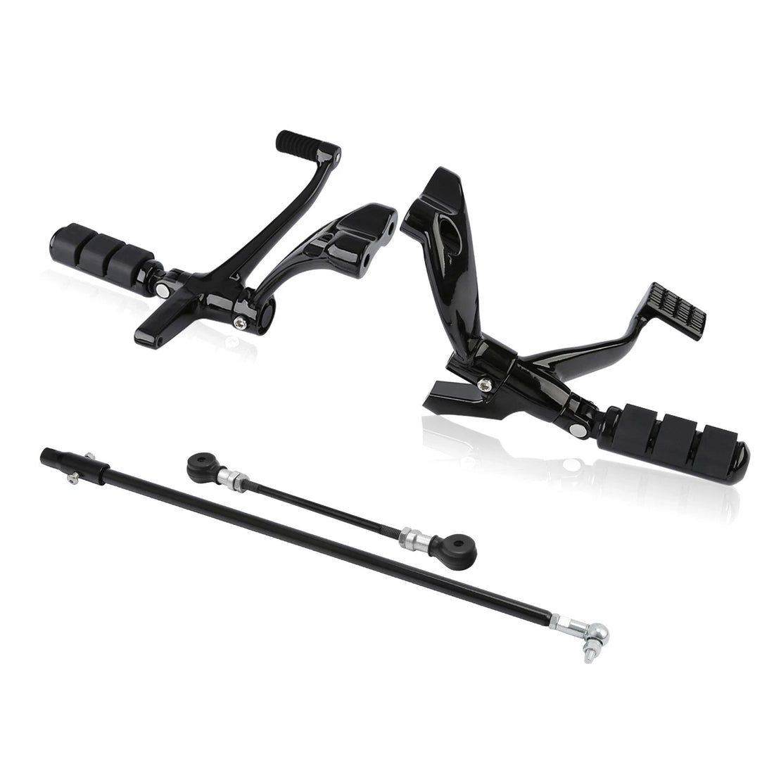 Black Forward Controls Kit Pegs Levers Linkages Fit For Harley Sportster 2014-22