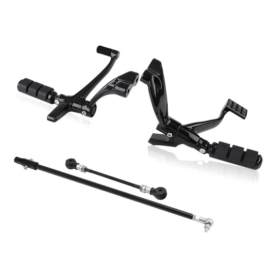 Black Forward Controls Kit Pegs Levers Linkages Fit For Harley Sportster 2014-22