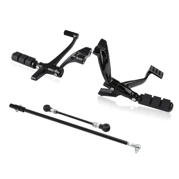 Black Forward Controls Kit Pegs Levers Linkages Fit For Harley Sportster 2014-22