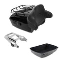 Black King Trunk Pad Top Rail Mount Rack Fit For Harley Road King 2009-2013