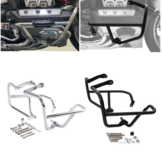 Chrome/Black Engine Guard Bar Fit For Honda Goldwing GL1800 F6C F6B Bagger 18-25