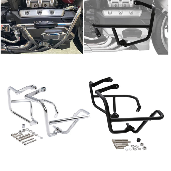 Chrome/Black Engine Guard Bar Fit For Honda Goldwing GL1800 F6C F6B Bagger 18-25