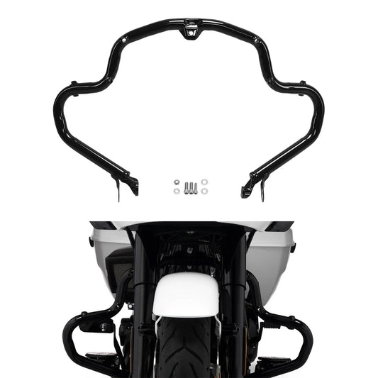 Black Highway Engine Guard Crash Bar Fit For Harley Cvo Road Street Glide 23-26