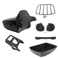 King Trunk Rack Speakers Lights Fits For Harley Touring Street Glide 09-13