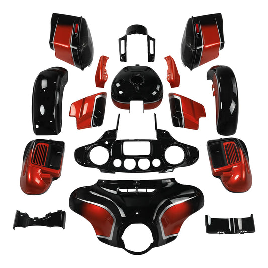 Fairings Fit For Harley Cvo Street Glide 14-24 Sunset Orange /Sunset Black Fade