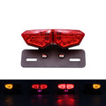 Motorcycle Red Twin LED Brake Tail Turn Signal License Plate Integrated Light