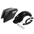 Matte Black 5" Stretched Saddlebags & Rear Fender Fit For Harley Road King 09-13