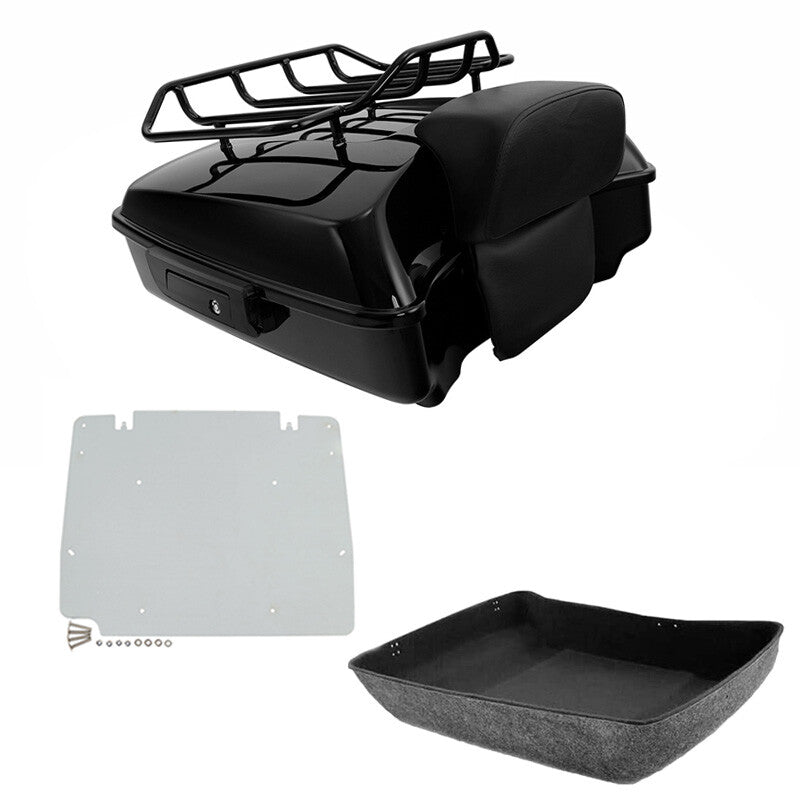 Chopped Trunk Backrest Rack Base Plate Fit For Harley Touring Models 2014-2026