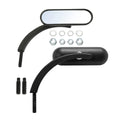 Black Mini Oval Rear View Mirrors Fit For Harley Touring Softail Sportster Dyna