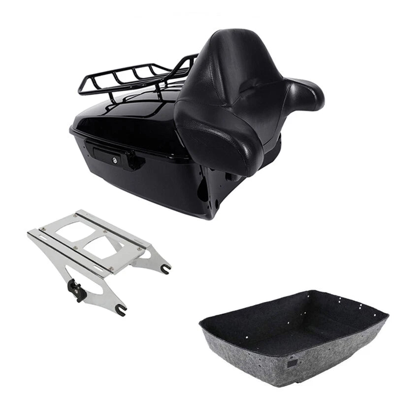 King Trunk Mount Rack Backrest Fit For Harley Touring Road Street Glide 2014-26