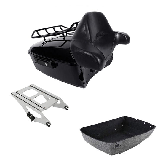 King Trunk Mount Rack Backrest Fit For Harley Touring Road Street Glide 2014-26