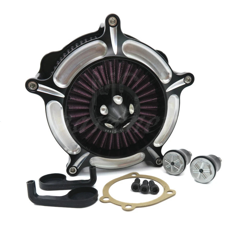 Black CNC contrast-cut Air Cleaner For Harley Sportster 883 XLH1200 2004~2014
