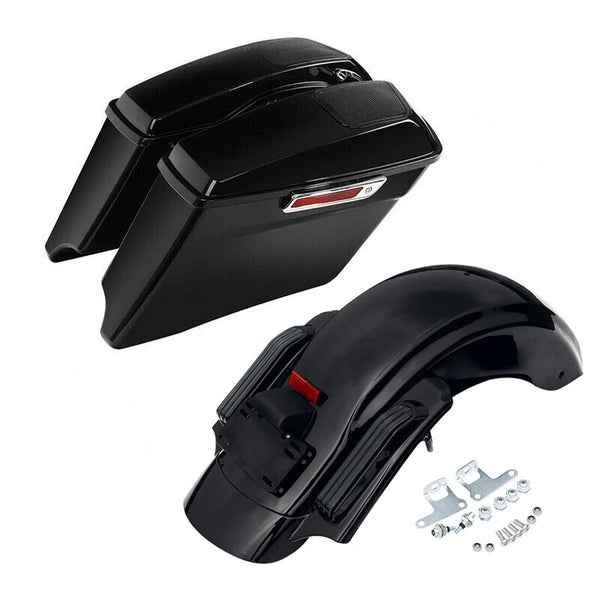 4" Stretched Saddlebag Speaker Lid Rear Fender Fit For Harley Touring 2014-2023