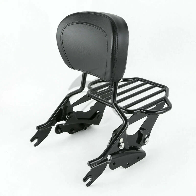 Sissy Bar Backrest Pad Luggage Rack Dock Hardware Fit For Harley Touring 09-2013