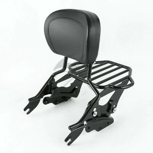 Sissy Bar Backrest Pad Luggage Rack Dock Hardware Fit For Harley Touring 09-2013