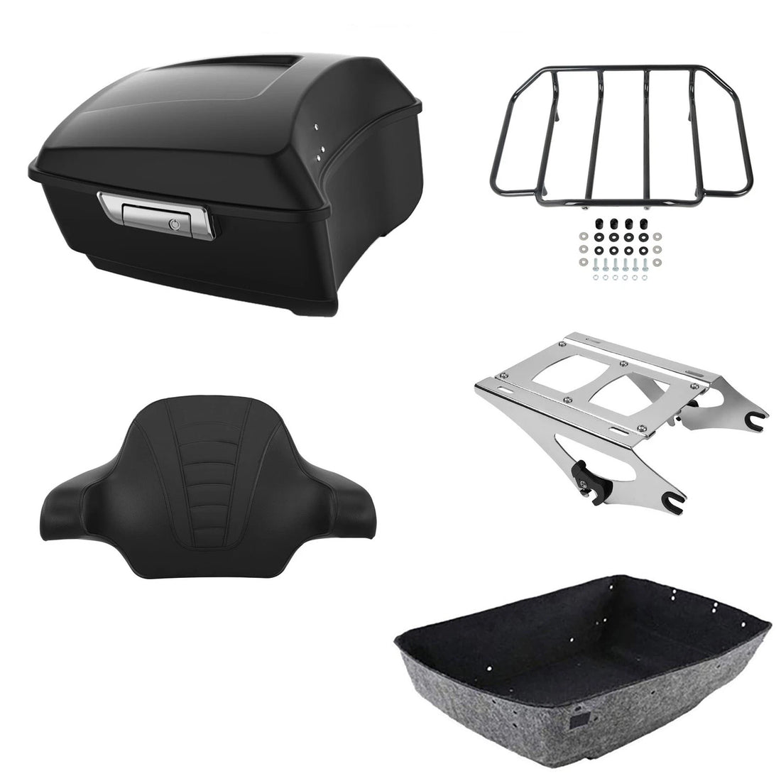 Matte King Trunk Luggage Backrest Pad Mount Rack Fit For Harley Touring 14-26 25