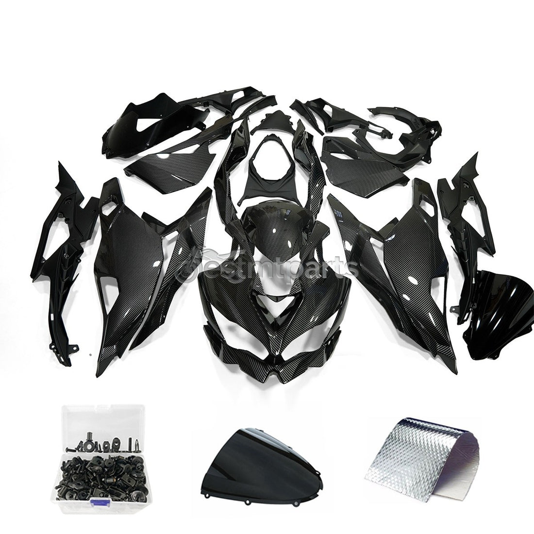 Fairing Kit +Bolt For 2023-2025 Kawasaki Ninja ZX4R ZX4RR 25R Black Carbon Fiber
