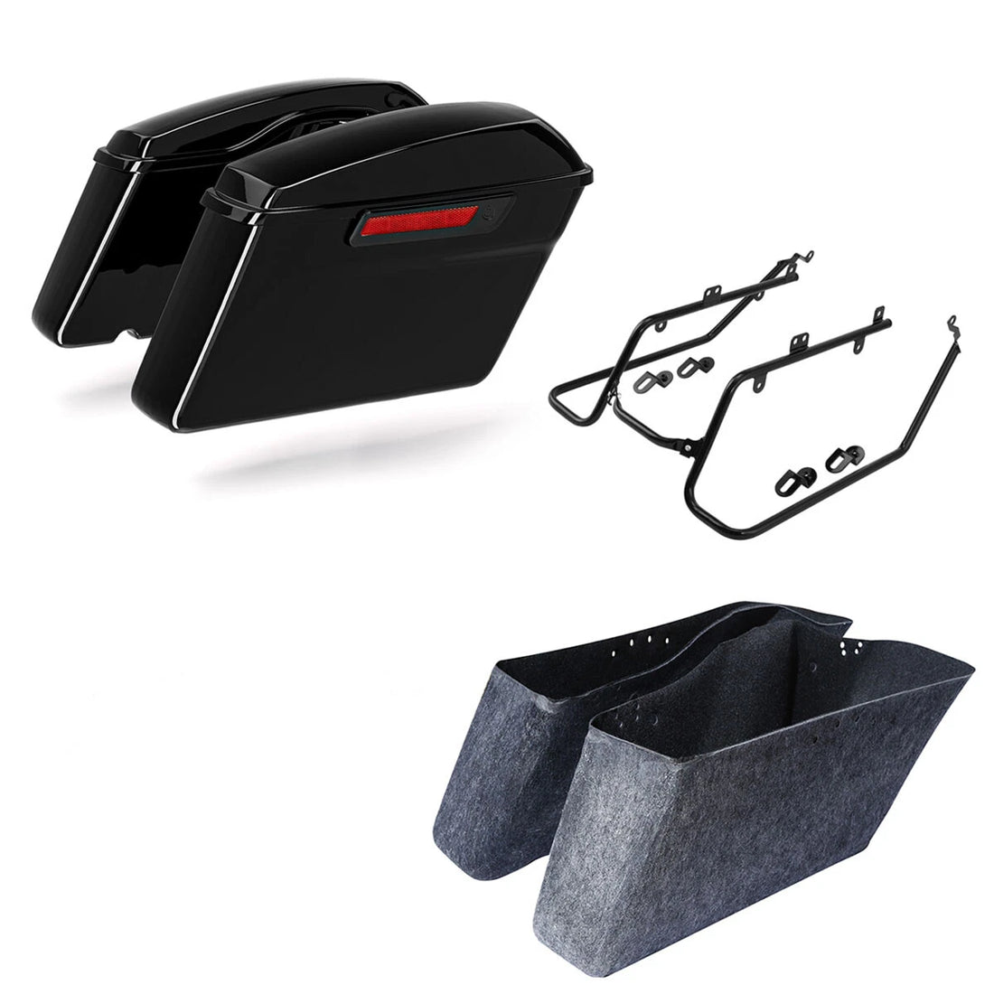 Hard Saddlebags & Conversion Brackets Kit Fit For Harley Dyna Street Bob 2008-17