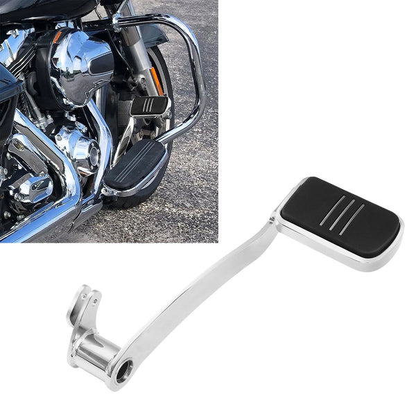 Chrome Rubber Brake Arm Lever Pedal Fit For Harley Touring 2014-2025