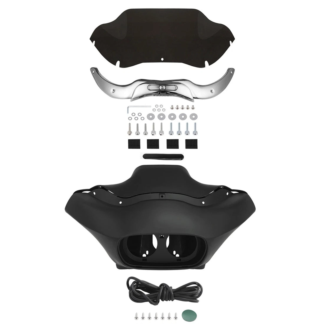Matte Inner & Outer Fairing Windshield Trim Fit For Harley Road Glide 2004-2013