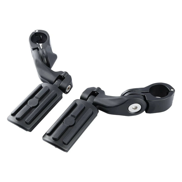 1-1/4" Matte Black Short Angled Highway Engine Guard Footpeg Pegs Pedal Mount