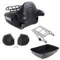 King Trunk Backrest Rack Pad Speakers Fit For Harley Touring Street Glide 14-26