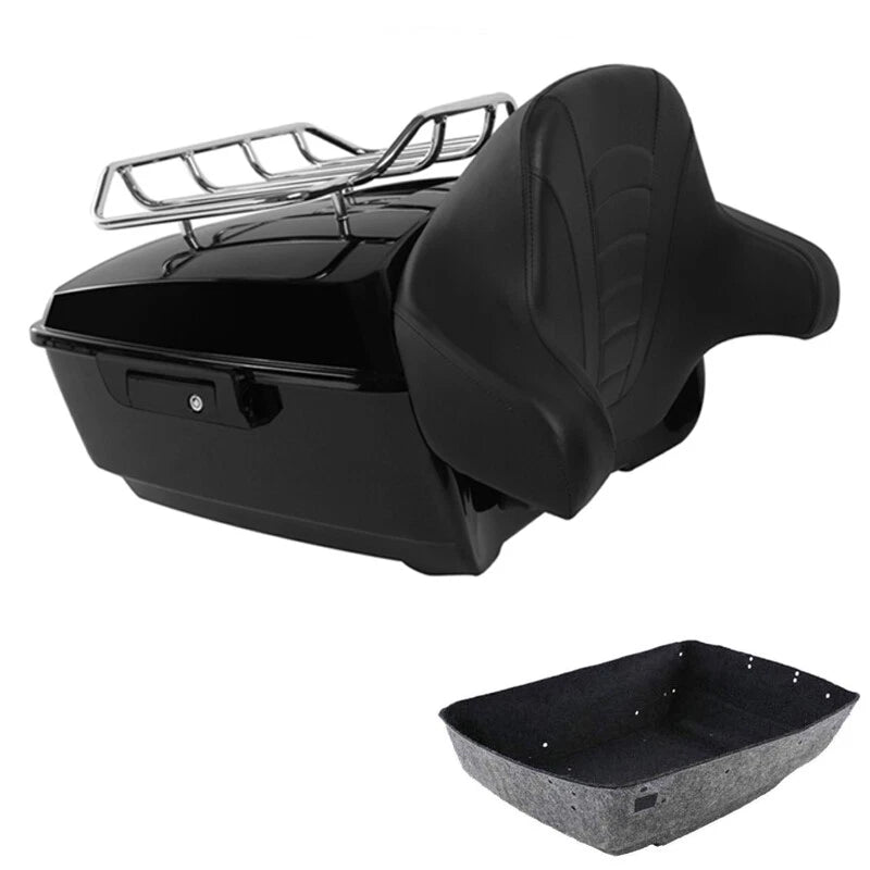 King Trunk Backrest Pad Top Rack Fit For Harley Touring Street Glide 2014-2026