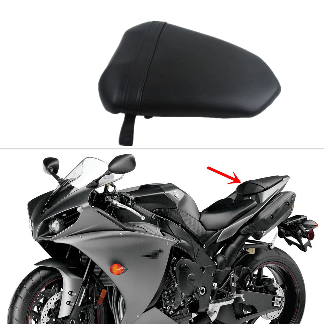 Rear Passenger Pillion Seat Fit For 2007-2008 Yamaha YZF R1 YZFR1 YZF-R1 Black