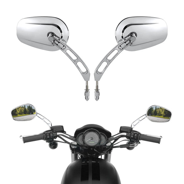 Chrome Rearview Mirrors For Harley Heritage Softail Deluxe Slim Fat Boy Breakout
