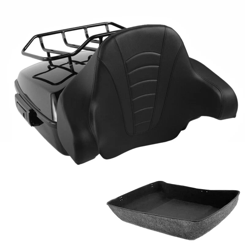 Chopped Trunk Backrest Top Rack Fit For Harley Touring Cvo Street Glide 2014-26