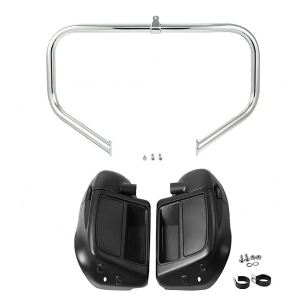Matte Lower Vented Fairings Engine Guard Crash Bar Fit For Harley Touring 14-24