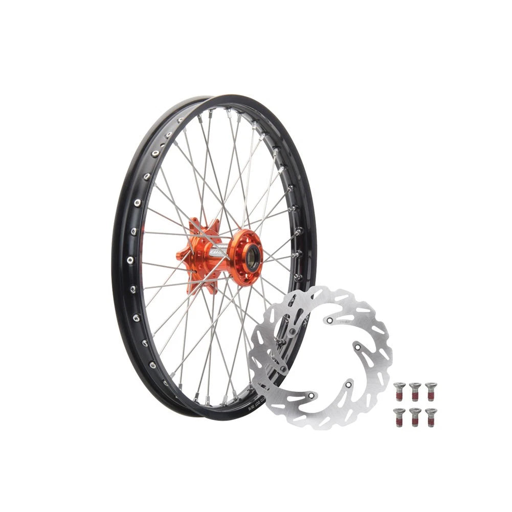 Tusk 1933590025-85b4f6 Impact Complt. Front WheelPK 21 x 1.60 Blk Rim/Silver