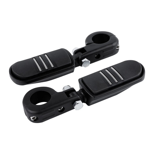 Matte Black 1-1/4" Engine Guard Foot Pegs Mount Fit For Harley Touring Softail