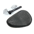 Black Crocodile Leather Solo Driver Seat Spring&Bracket For Harley Bobber Custom