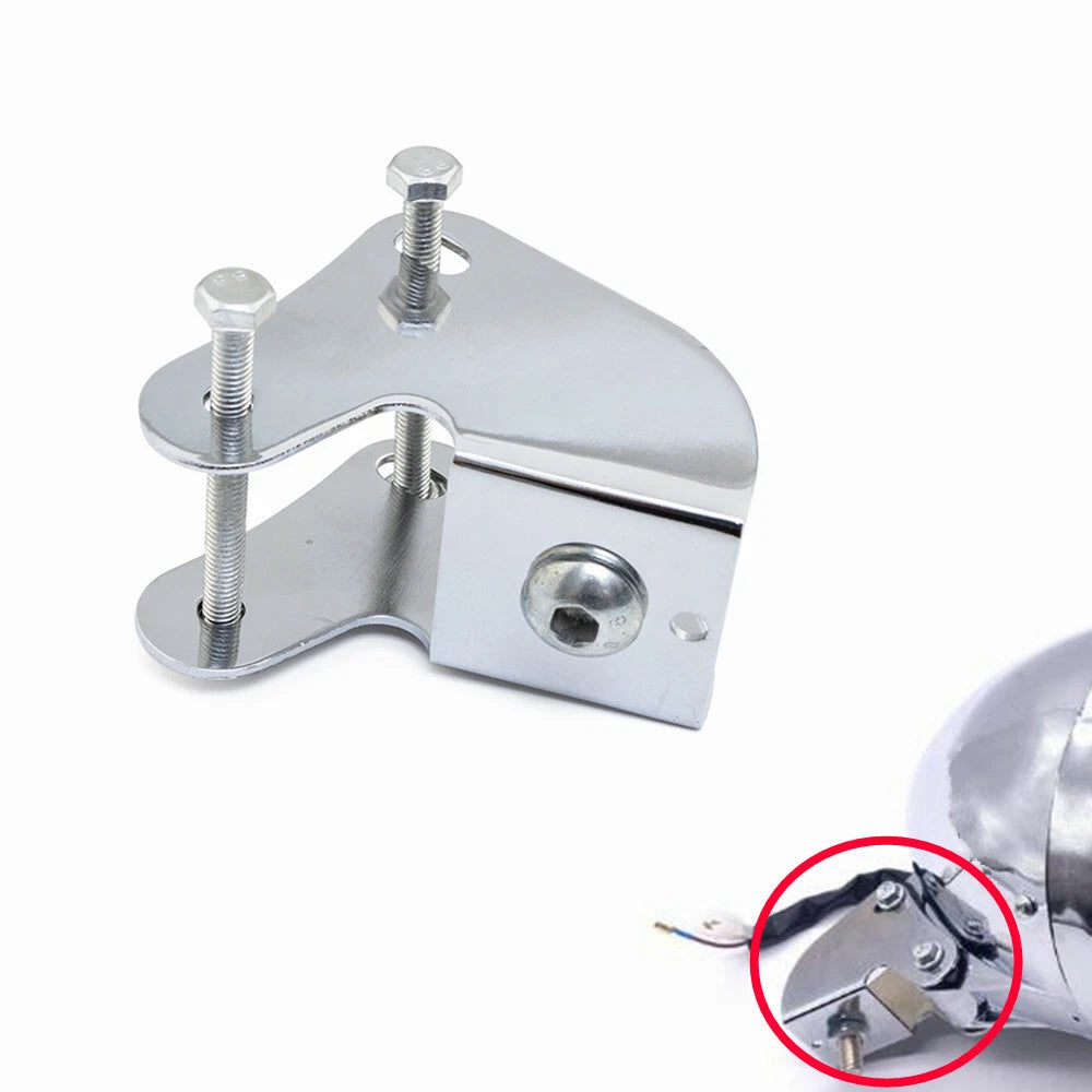 Chrome Headlight Bottom Mount Bracket Adapter Holder For Cruiser Chopper Custom