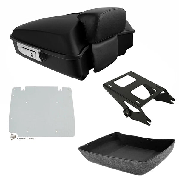 Matte Chopped Trunk Backrest Mount Plate Fit For Harley Road King Glide 14-2026