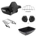 King Trunk Backrest Speakers Mount Rack Fit For Harley Electra Glide 14-Up