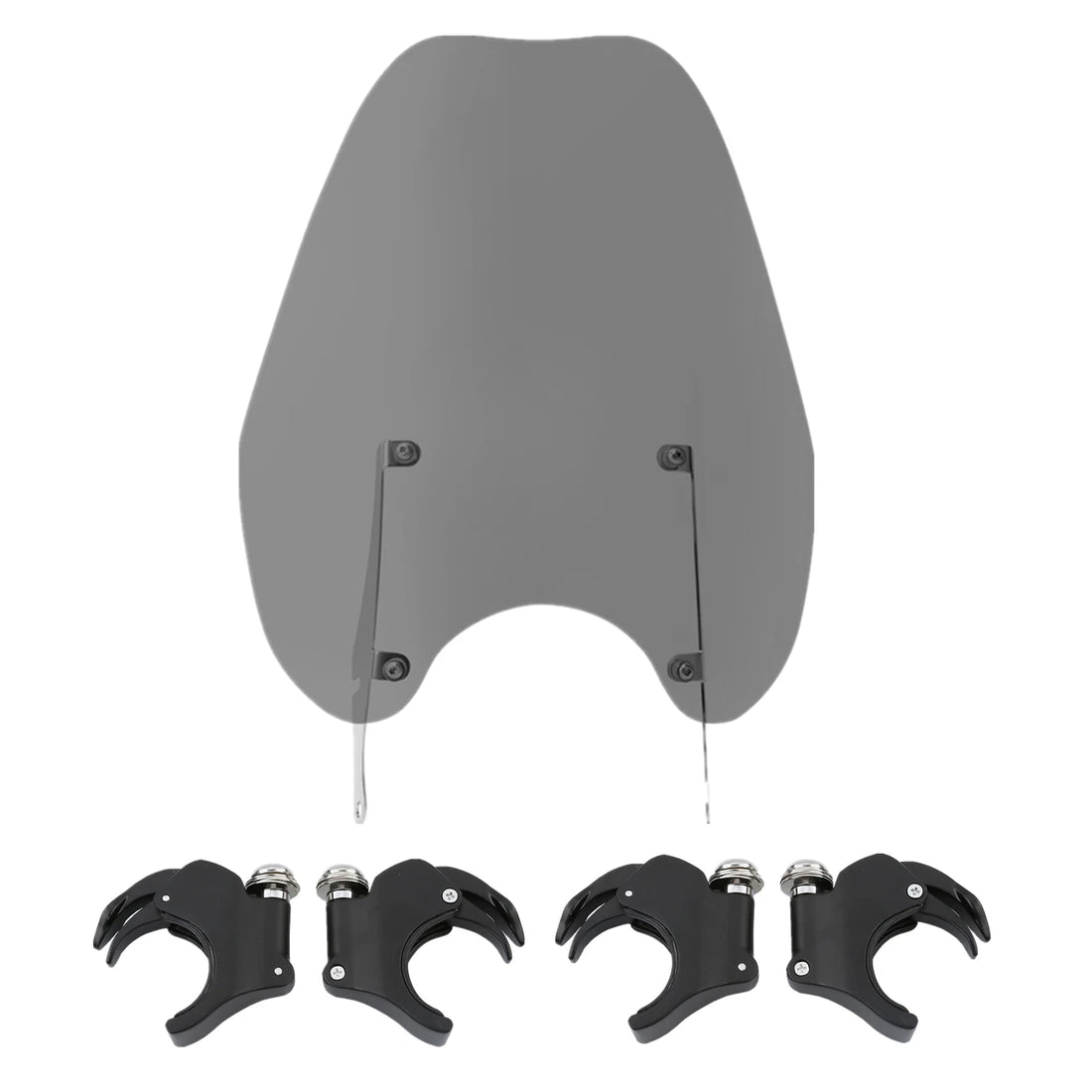 Smoke Windshield Windscreen & 49mm Clamps Fit For Harley Dyna Street Bob 06-17