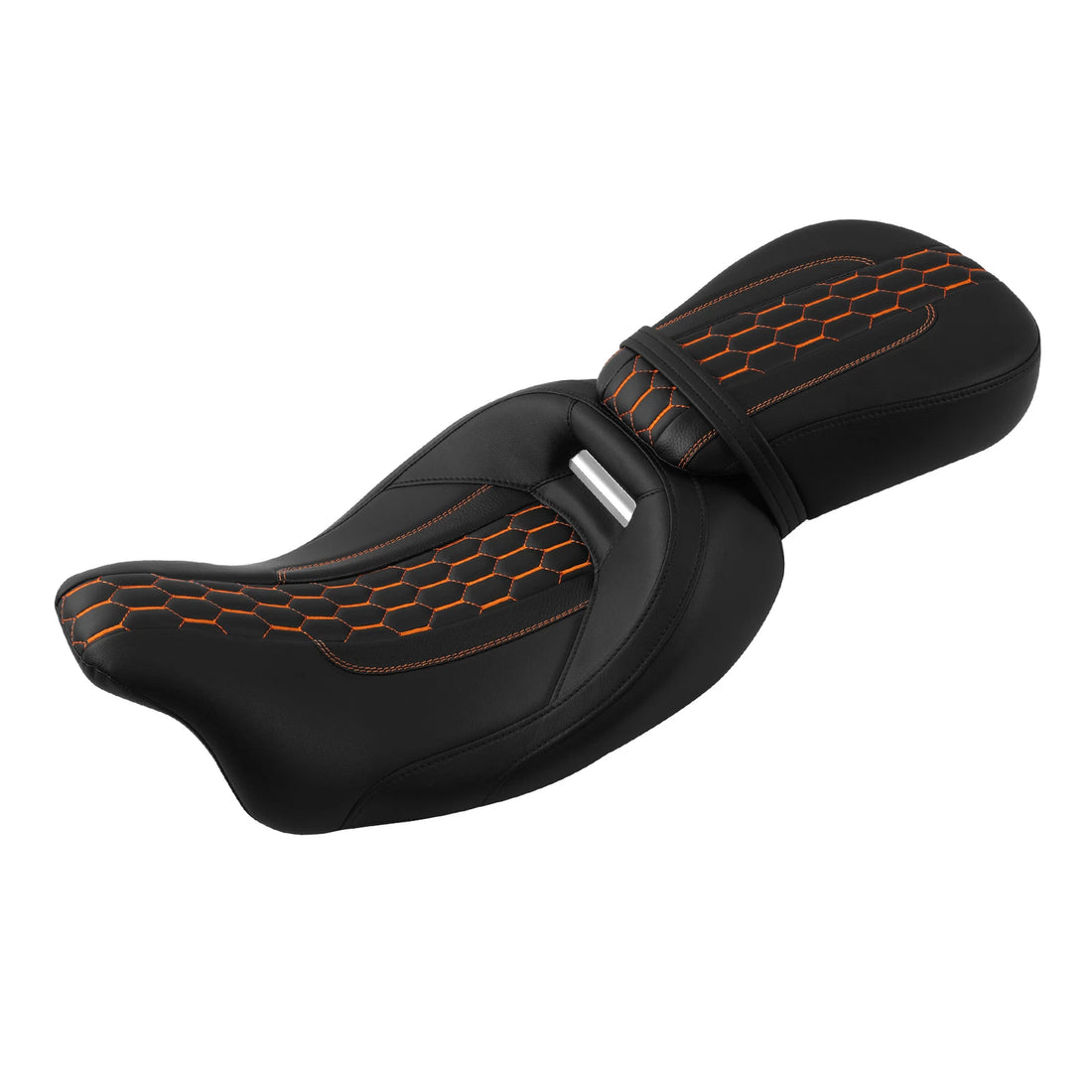 Black+Orange Driver Passenger Seat Fit For Harley Touring Street Glide 2009-2023